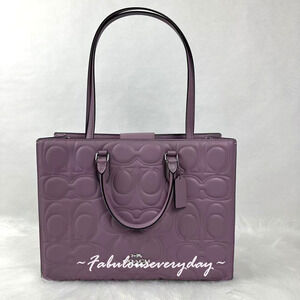 Coach Maggie Tote Bag Shoulder Bag In Signature Leather/Silver/Jasmine CY672 NWT